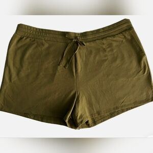 Ava & Viv Plus Shorts Sz 2X Elastic Waist Pockets High Rise Olive Green